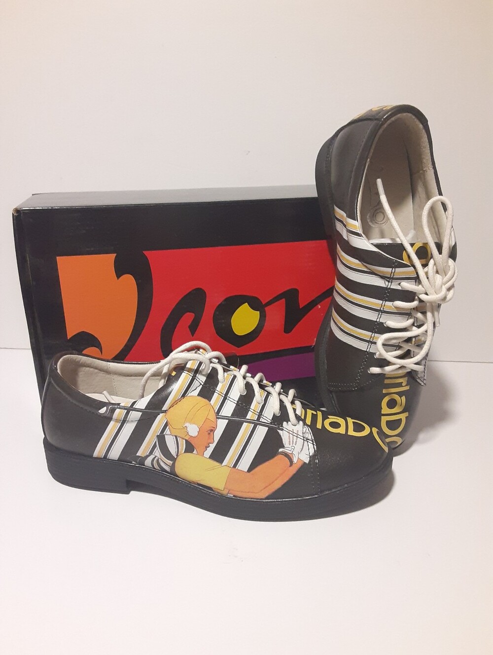 ICON Leather Golf or Walking Shoes Jolie-485 Vintage Inspired Art Deco NEW 7